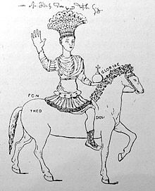 Drawing of Justinian I's statue