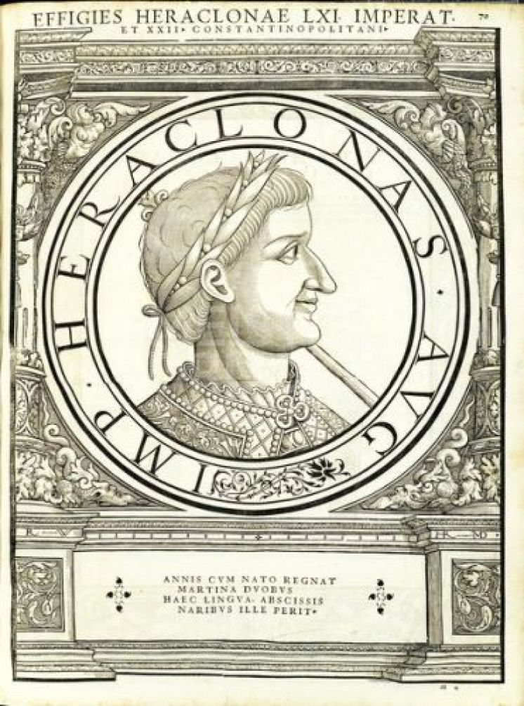 Emperor Heraklonas (641), nose mutilated