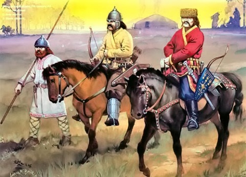 Avar warriors, 7th century