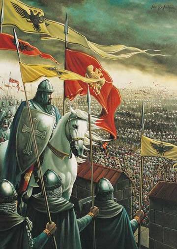 Byzantine army defending Constantinople, 1453