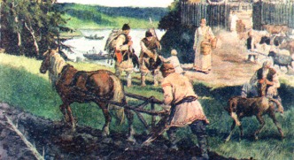 Slavs work the land in the Balkans