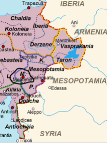 Location of Melitene in Eastern Asia Minor