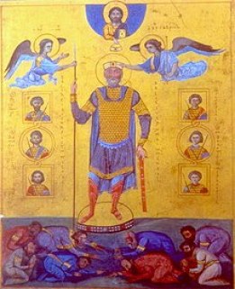 Basil II over his Bulgarian captives in the Menologion