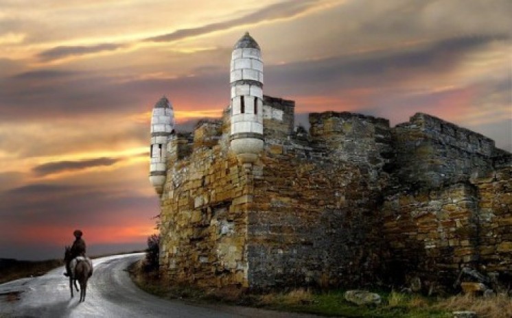 Byzantine walls of the fortress at Kerch, Crimea