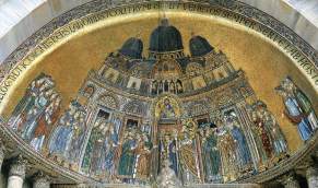 Byzantine inspired mosaics, Basilica San Marco based on the Church of the Holy Apostles