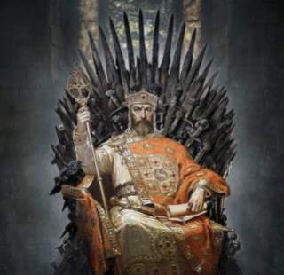 Tsar Simeon of Bulgaria on the iron throne (r. 893-927)
