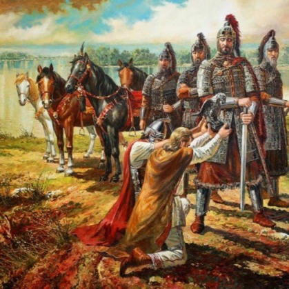 Byzantines surrender to the Bulgar king Asparukh, 681