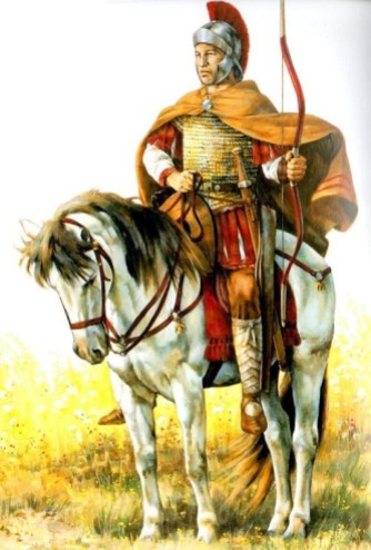 Bucellarii cavalryman, predecessor of the Cataphracts