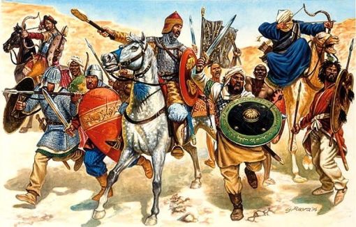 Army of the Umayyad Calipahte invades Byzantine North Africa