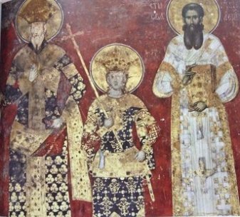 Serbian art depicting their nobility's fashion, inspired by Byzantium