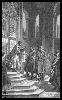 Alexios I meets the leaders of the 1st Crusade in Constantinople