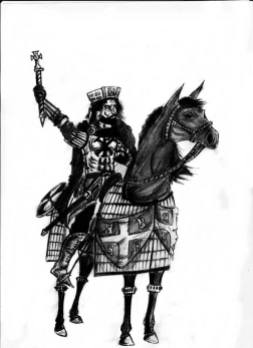 Drawing of John II on his horse
