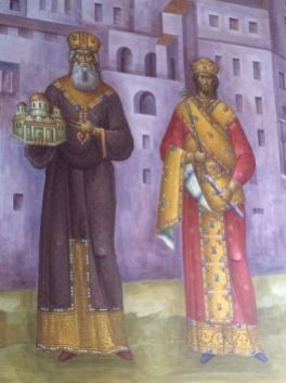 Fresco of Andronikos II (left) and his grandson Andronikos III (right) as co-emperors