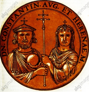 Constantine VI (r. 780-797) and his mother Irene of Athens