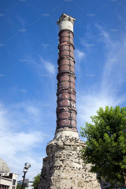 Remains of Constantine's Column today with the iron bands