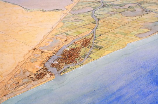 Top view of the Port of Pelusium, Egypt