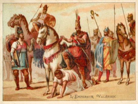 Valerian captured by Sassanid Shah Shapur I, 260