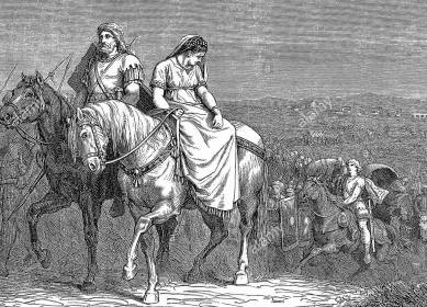 Galla Placidia and Visigoth king Athaulf in Gaul