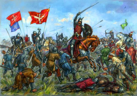 Battle of Kosovo, 1389, defeat of the Serbians to the Ottomans