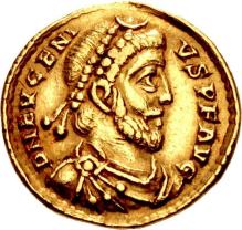 Coin of the usurper emperor Flavius Eugenius of the west (r. 392-394)