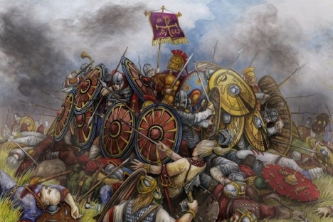 Defeat and death of Valens at the Battle of Adrianople, 378