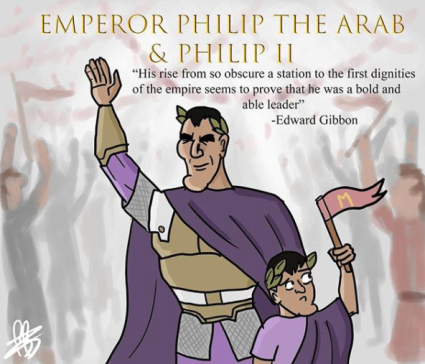 Emperor Philip I the Arab and his son co-emperor Philip II