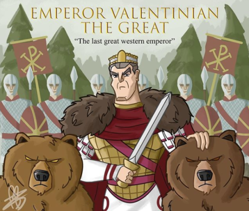 Emperor Valentinian I the Great of the west (r. 364-375)