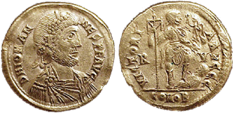 Coin of western emperor Joannes (r. 423-425)