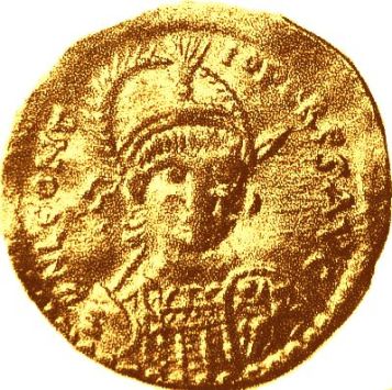 Coin of the usurper emperor Leontius (r. 484-488)