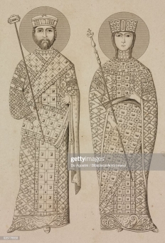 Emperor Nikephoros III Botaneiates (left) and wife Empress Maria of Alania