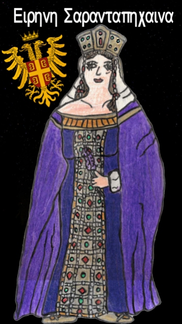 Irene Sarantapechaina, Byzantine empress, art by myself